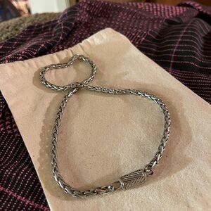 Magnetic clasp stainless chain link‎ necklace unisex barrel bead short layering